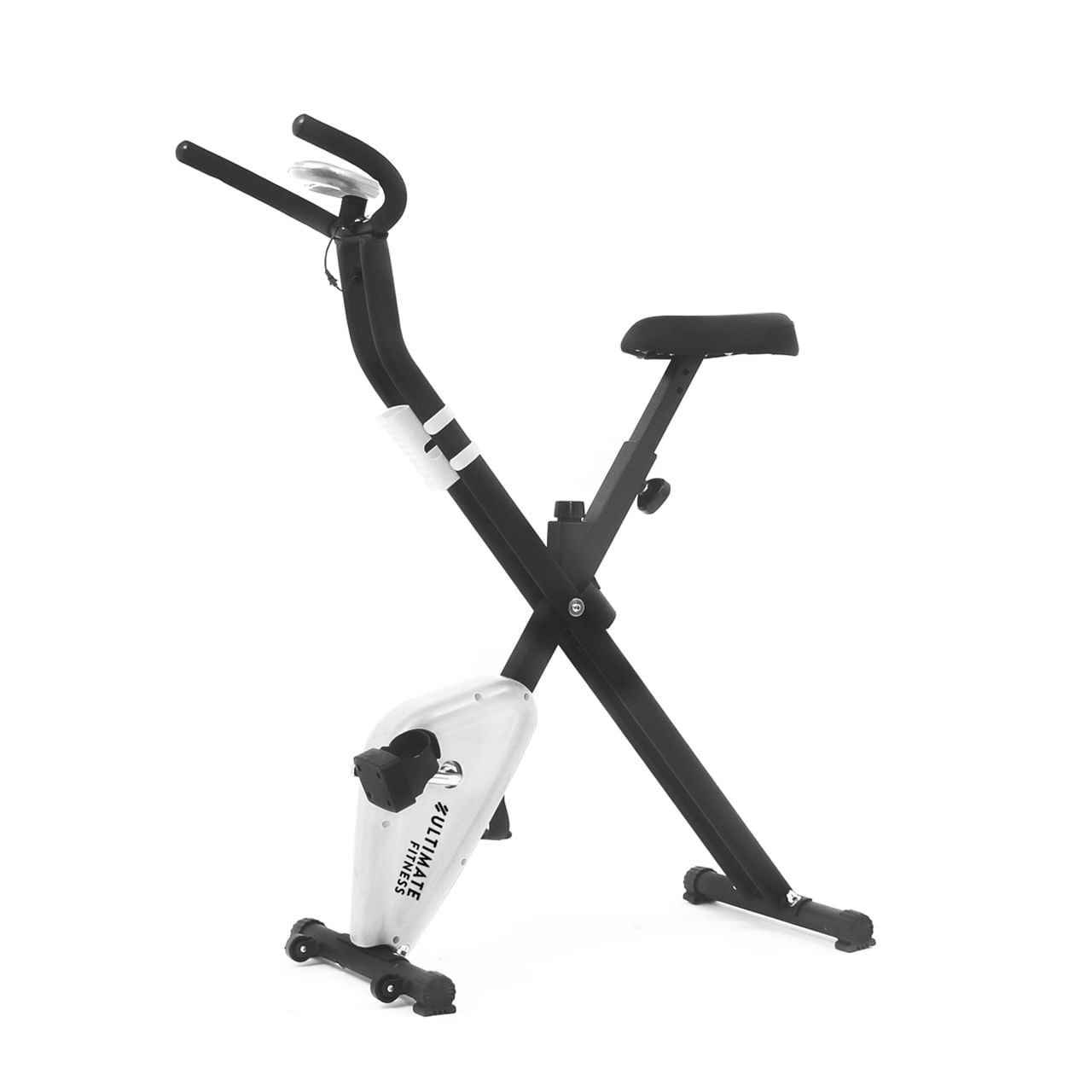 Bicicleta estática plegable Ultimate Fitness X10 resistencia por fricción, máx. 100kg, negro