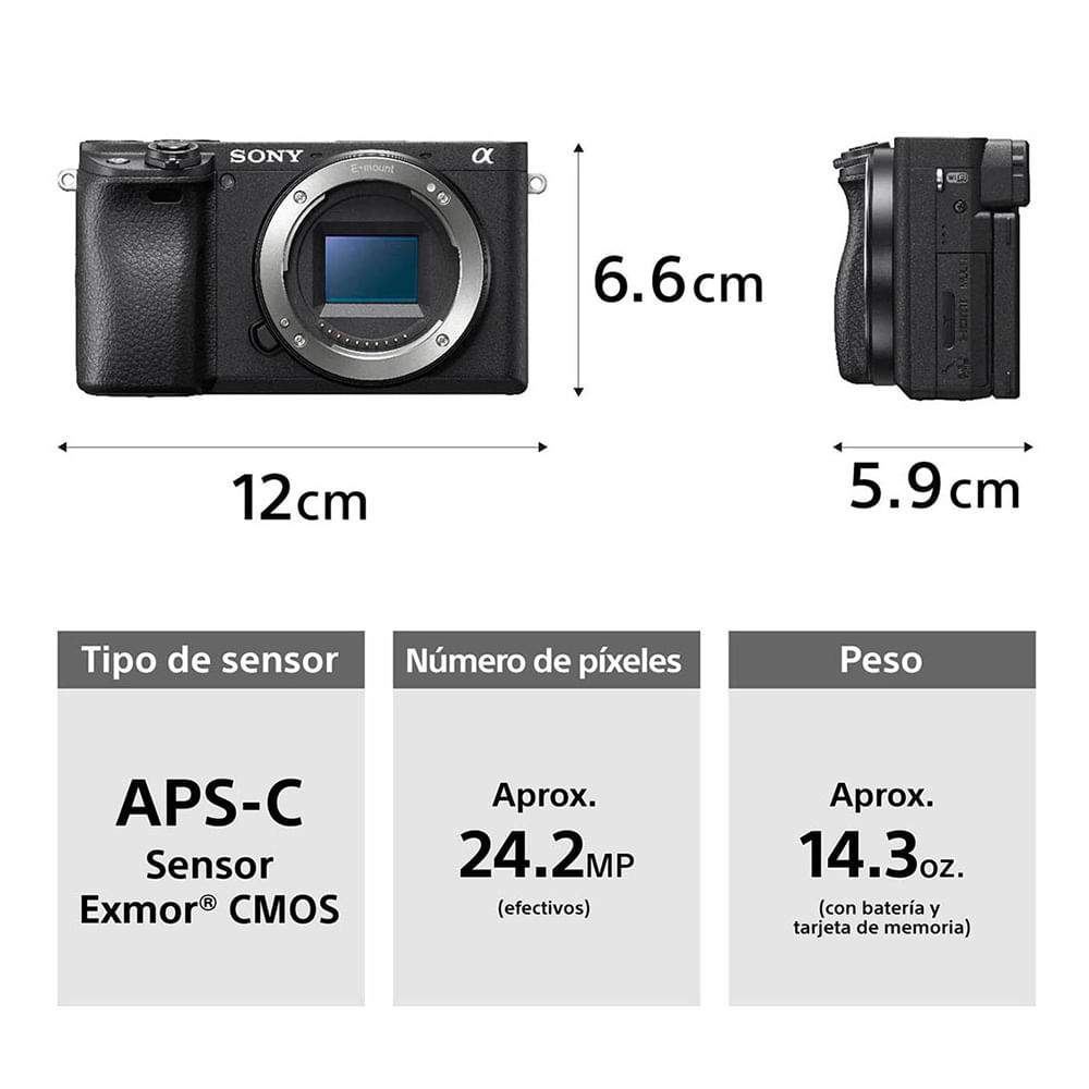Imagen 2 del producto Cámara Mirrorless Sony Alpha A6400 Aps-C semi profesional con Lente 16-50mm