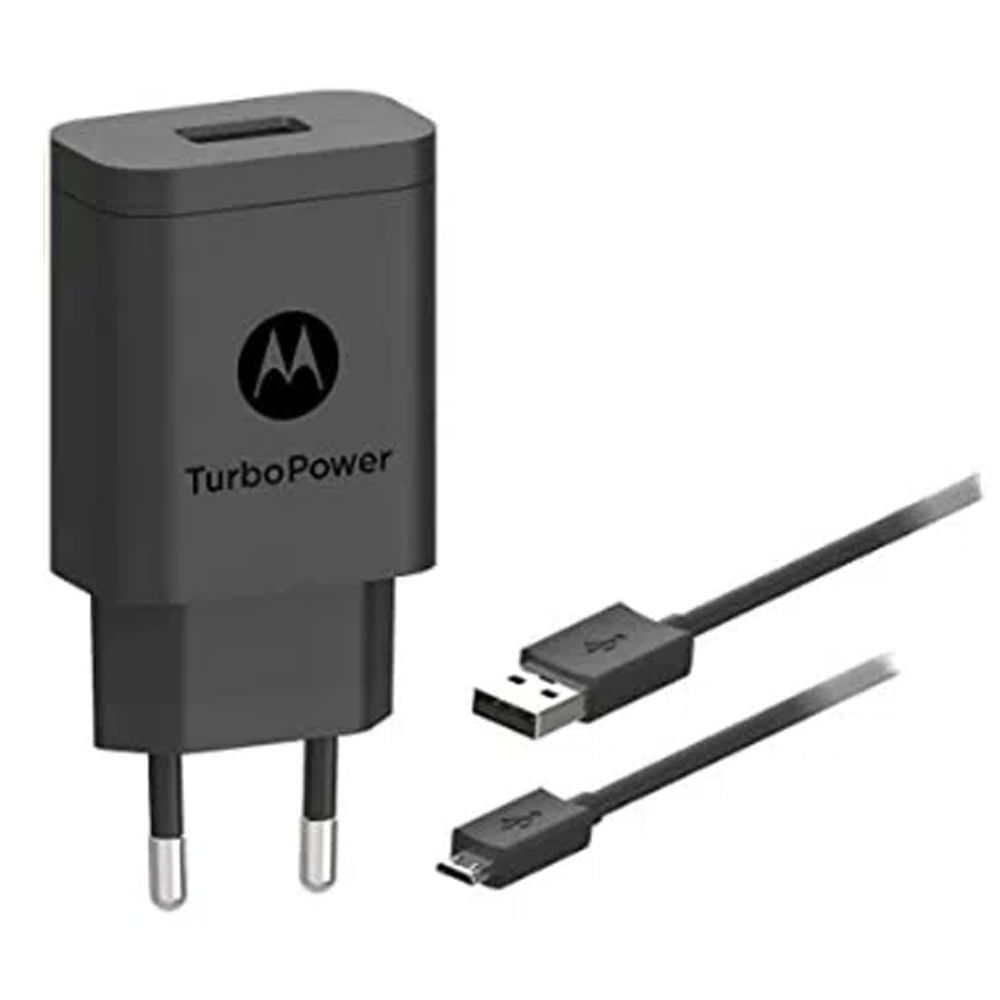 Imagen 2 del producto Cargador de pared + cable Motorola Turbo Power usb a micro usb, 18W, QC 3, 1 m, negro (reempacado)
