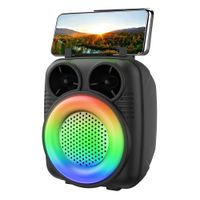 Reacondicionado: Parlante bluetooth Izuum Portátil 3W, radio FM integrada, soporte para celular, conexión usb y luces