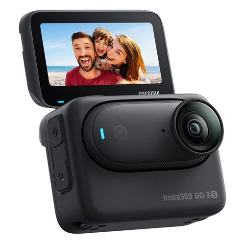 Cámara de acción Insta360 Go 3S Standard Edition grabación en 4K, batería hasta 140 min con GO 3S + Action Pod, pantalla abatible 2.2", Wi-Fi, negro
