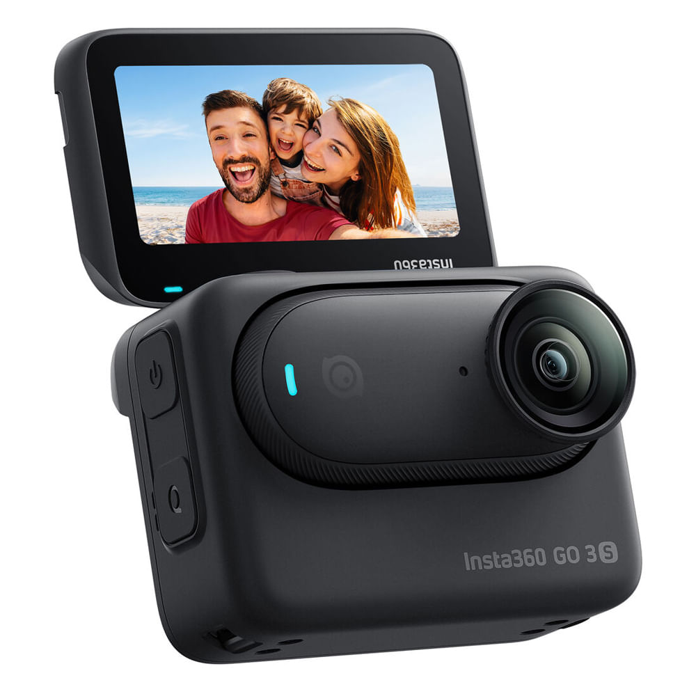 Imagen 1 del producto Cámara de acción Insta360 Go 3S Standard Edition grabación en 4K, batería hasta 140 min con GO 3S + Action Pod, pantalla abatible 2.2"", Wi-Fi, negro