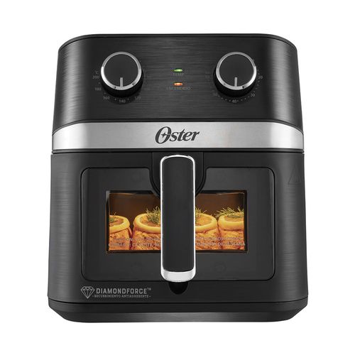 Freidora de aire manual Oster DiamondForce-CKSTAF60WMDF, capacidad 6 litros, negro