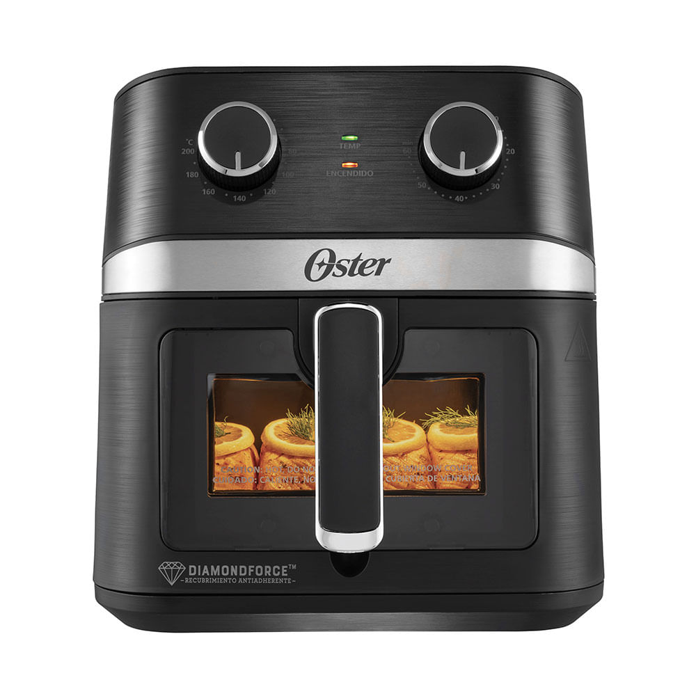 Freidora de aire manual Oster DiamondForce-CKSTAF60WMDF, capacidad 6 litros, negro