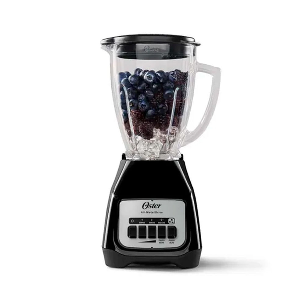Licuadora Oster BLSTKAGBPB 800W, 2 velocidades, jarra de vidrio 1.5 litros, pica hielo, negro