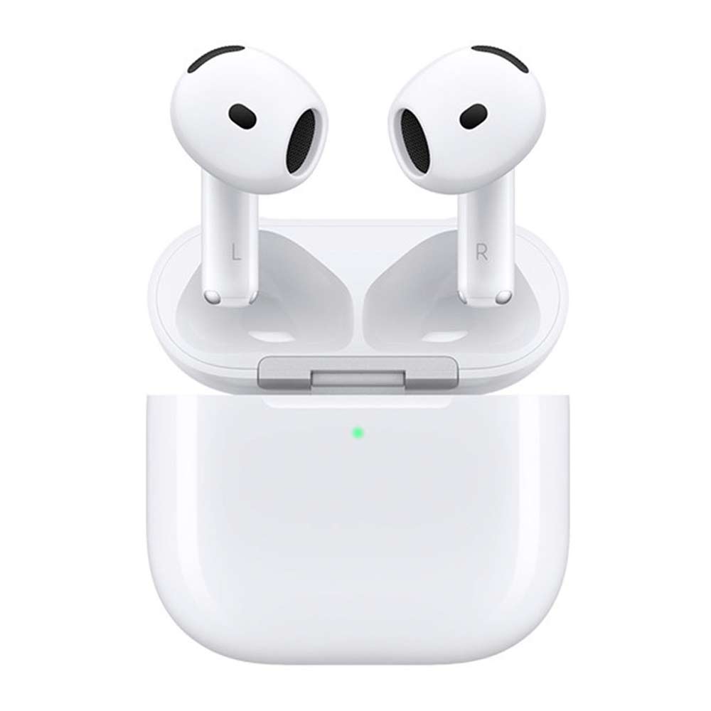 Imagen 1 del producto AirPods 4ta Gen resistente al agua IP54, duración máx. 30 horas, con estuche de carga, control táctil, blanco