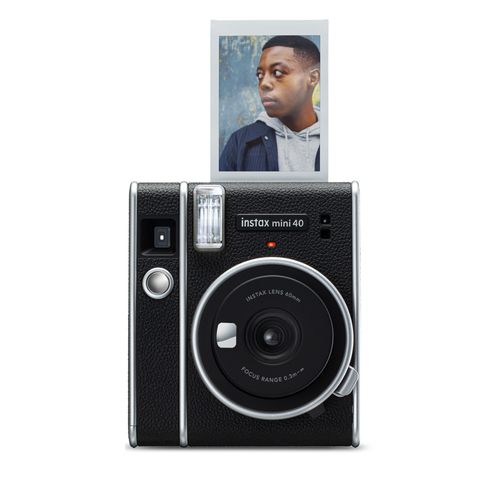 Cámara instantánea Fujifilm Instax Mini 40 diseño clásico, enfoque automático, modo selfie, funciona con pilas AA, negro