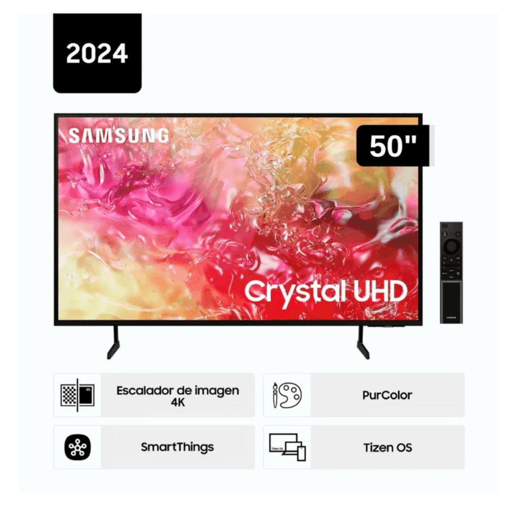 Imagen 2 del producto Smart TV Samsung 4K 50'' Crystal, Ultra HD, sistema Tizen integrado, UN50DU7000GXPE