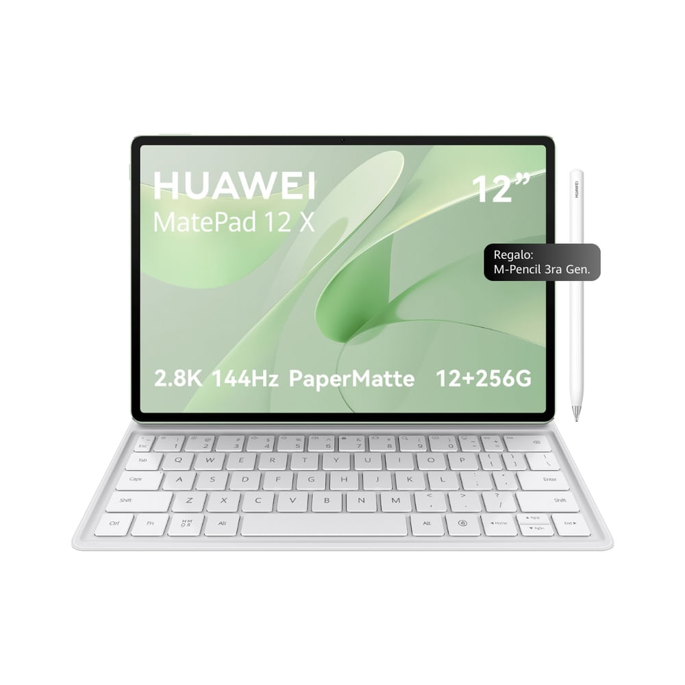 Tablet Huawei MatePad 12 X 12", 256GB, 12GB RAM, teclado magnético, M-Pencil 3ra gen, 144Hz, verde