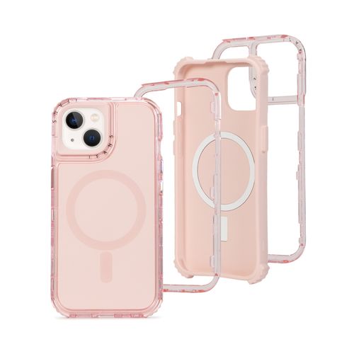 Case para iPhone 13/14 Protección 360°, con Magsafe para carga inalámbrica, rosado