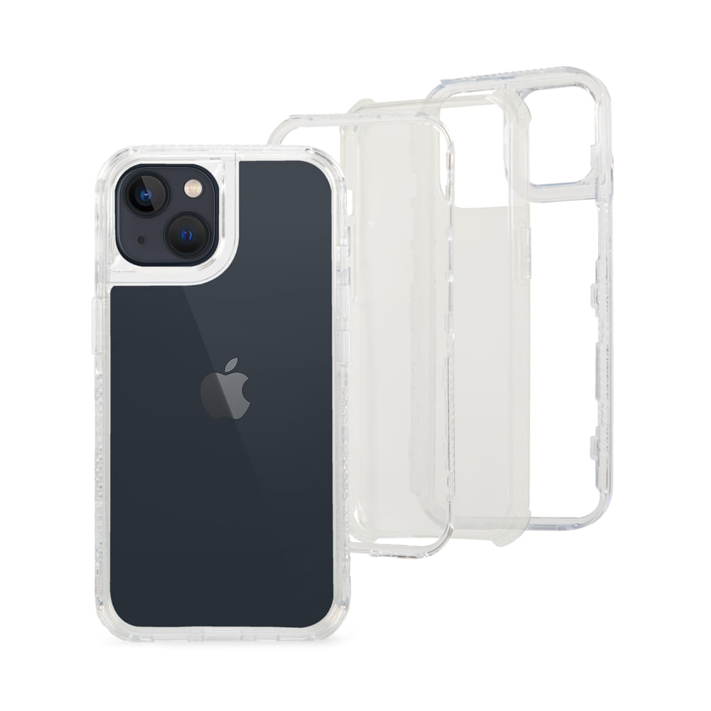 Imagen 1 del producto Case para iPhone 13/14/15, protección 360, 3 en 1, transparente