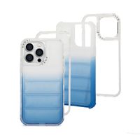 Case para iPhone 14 Pro Max Protección 360 acabado puffer, degradado azul
