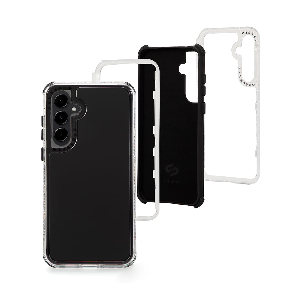 Case para Samsung Galaxy A55 protección 360, 3 capas de protección, negro