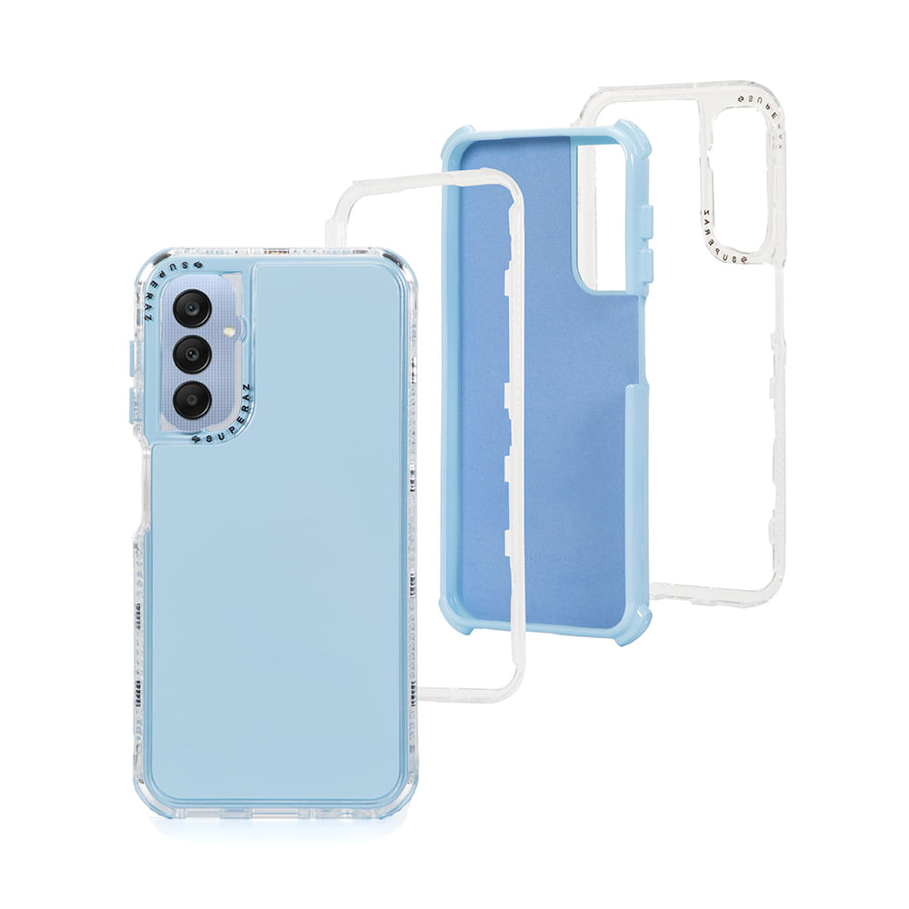 Case para Samsung Galaxy A25 protección 360, 3 capas de protección, celeste