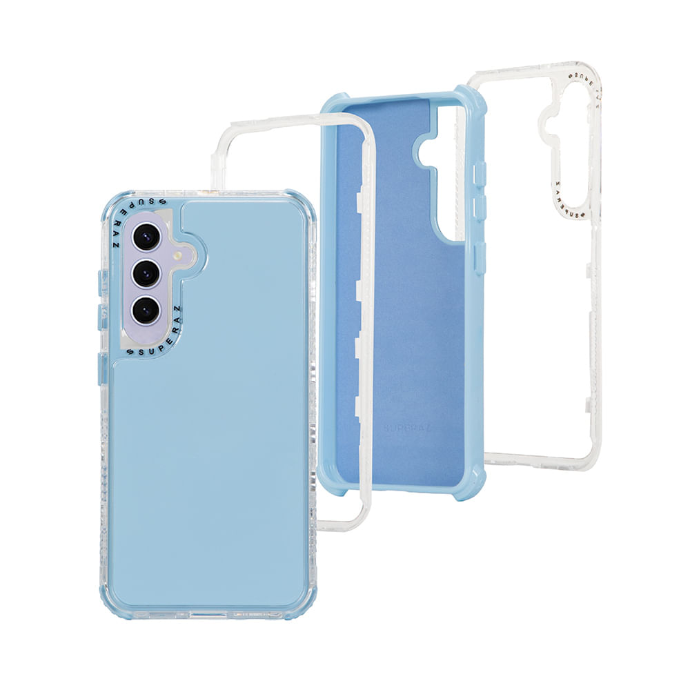 Case para Samsung Galaxy S24 protección 360, 3 capas de protección, celeste