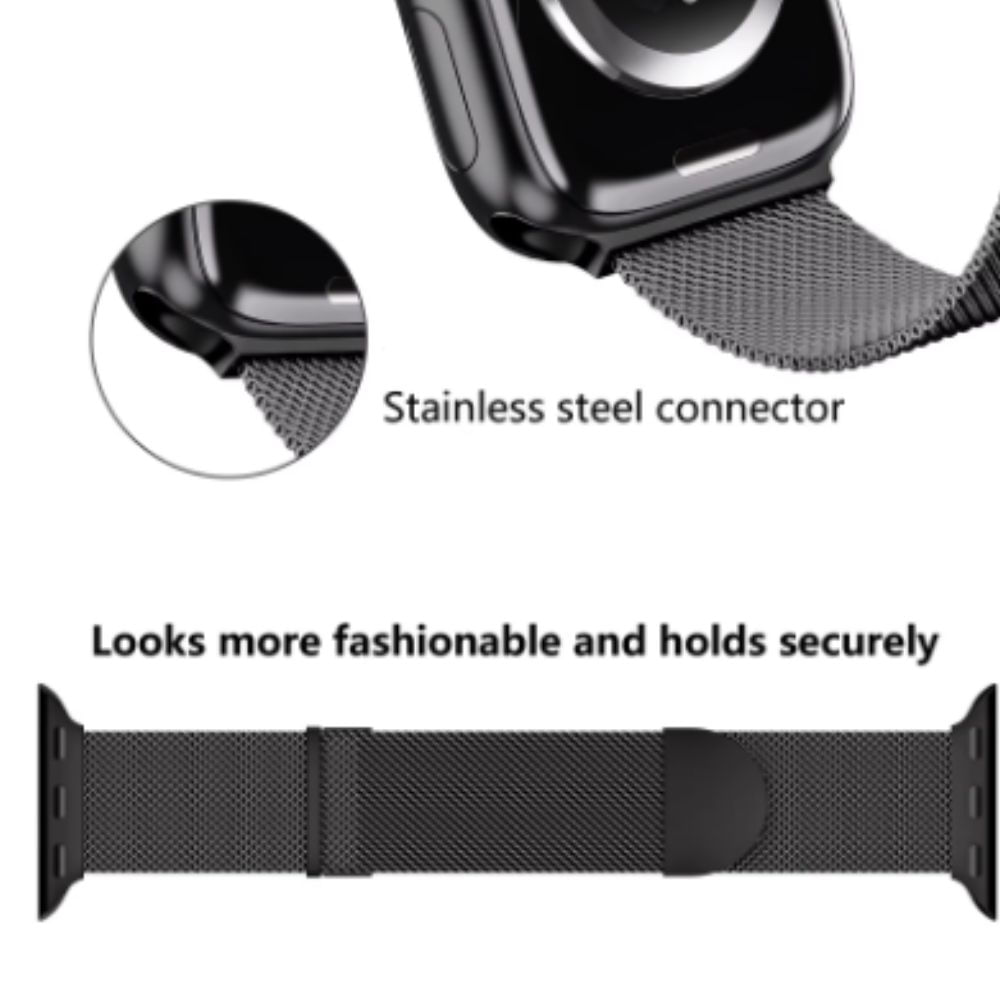 Imagen 2 del producto Correa de Acero Milanesse Loop Semicircular para Apple Watch Negro 42/44/45/49mm