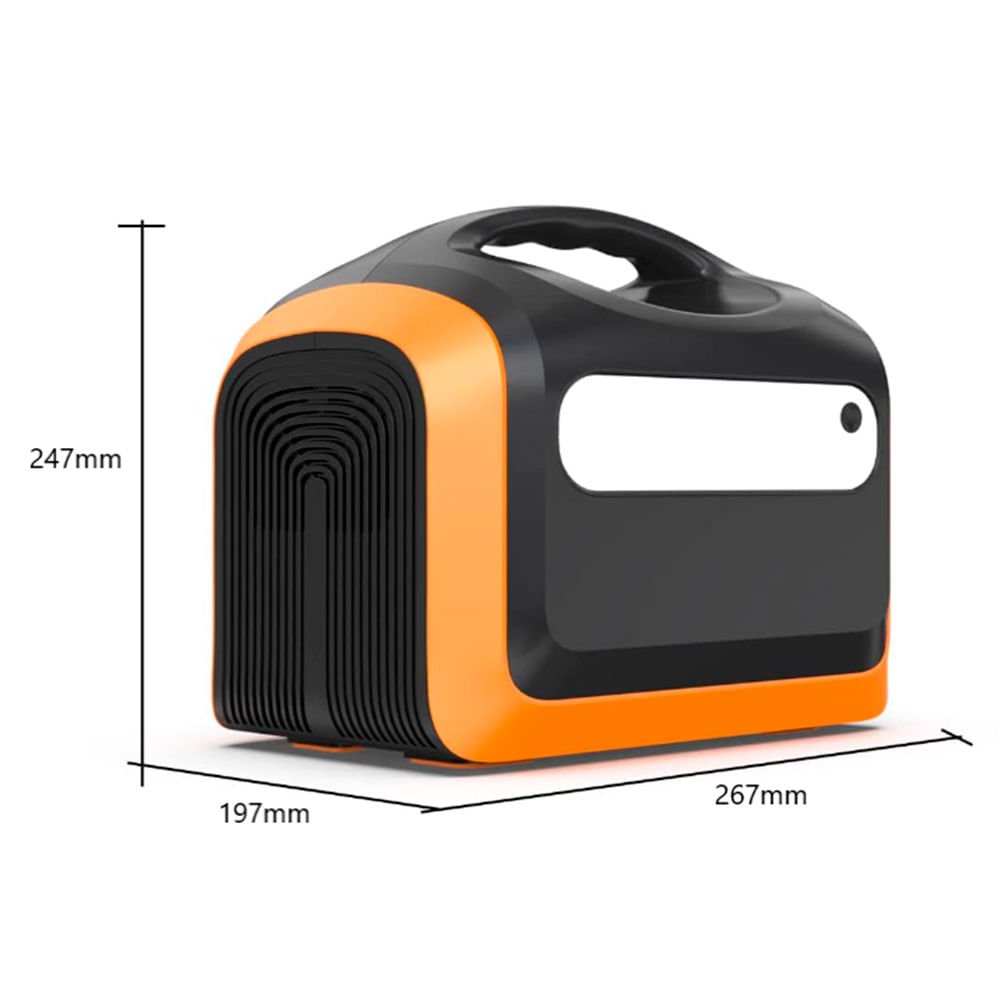 Imagen 2 del producto Estación de energía portátil 600W, 7 salidas, color negro con anaranjado