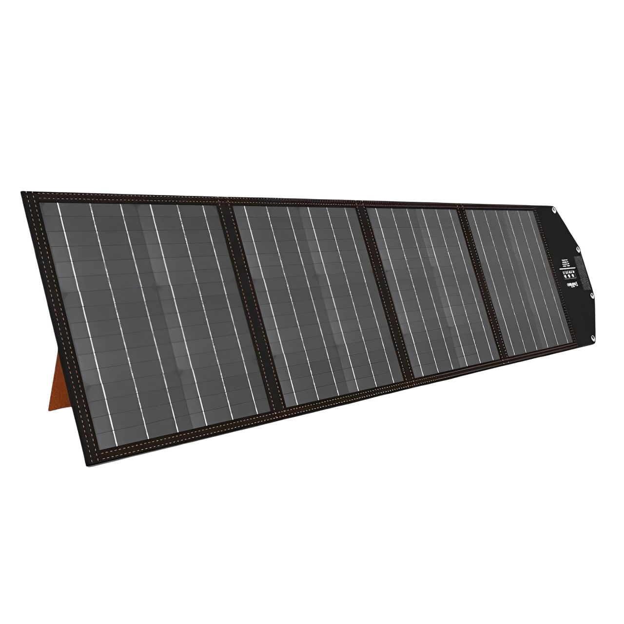 Panel solar potencia 100W, desplegable, color negro con anaranjado