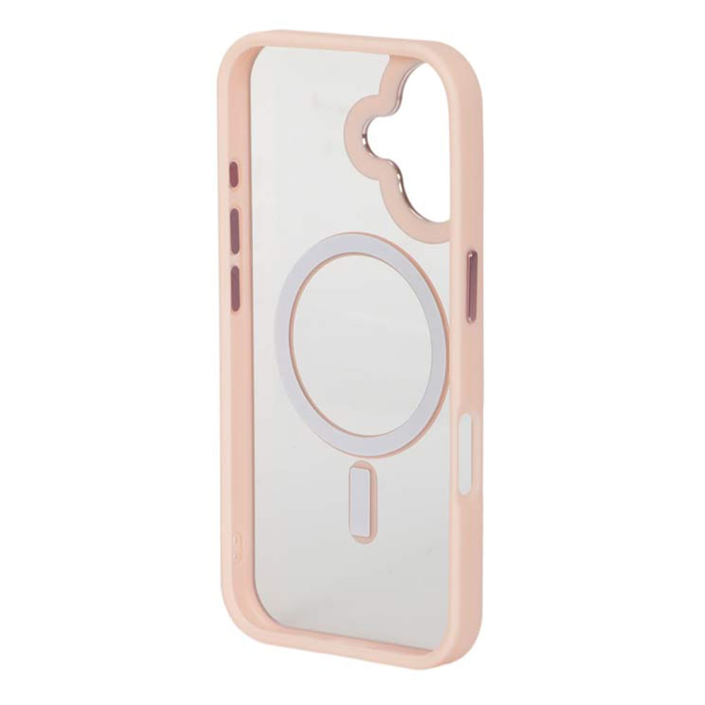 Imagen 2 del producto Case para iPhone 16 con MagSafe para carga inalámbrica, rígido, transparente con rosado