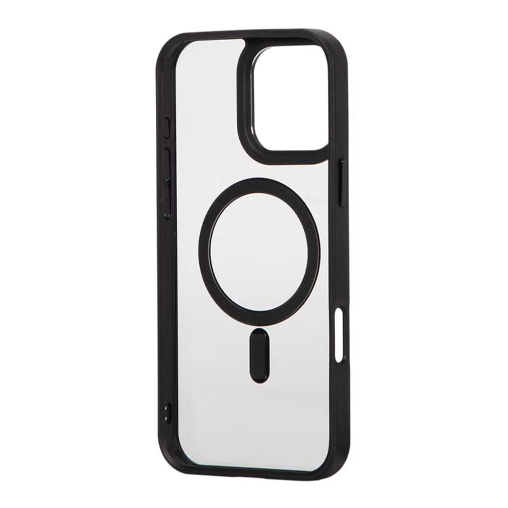 Imagen 2 del producto Case para iPhone 16 Pro Max con MagSafe para carga inalámbrica, rígido, transparente con negro