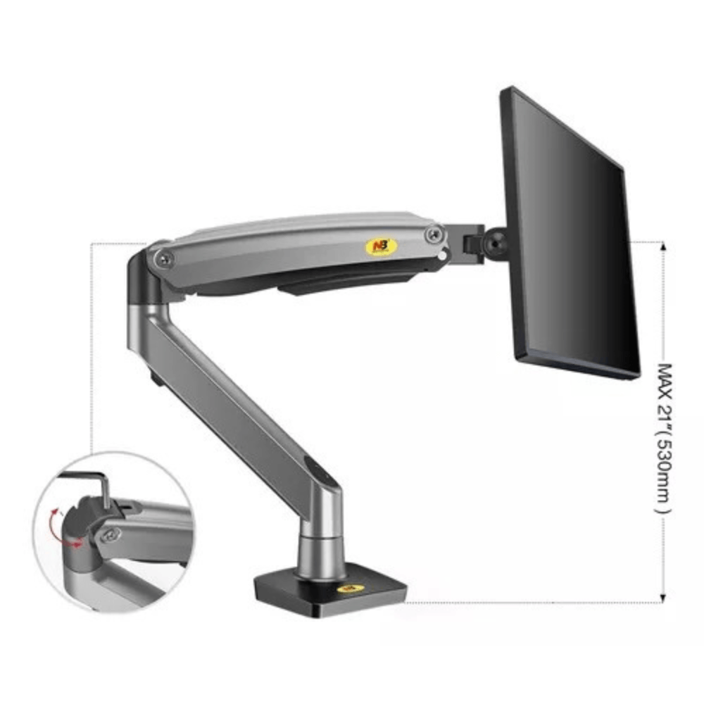 Imagen 2 del producto Rack soporte hidráulico North Bayou G70 para monitor 22"" a 35"" con puerto usb