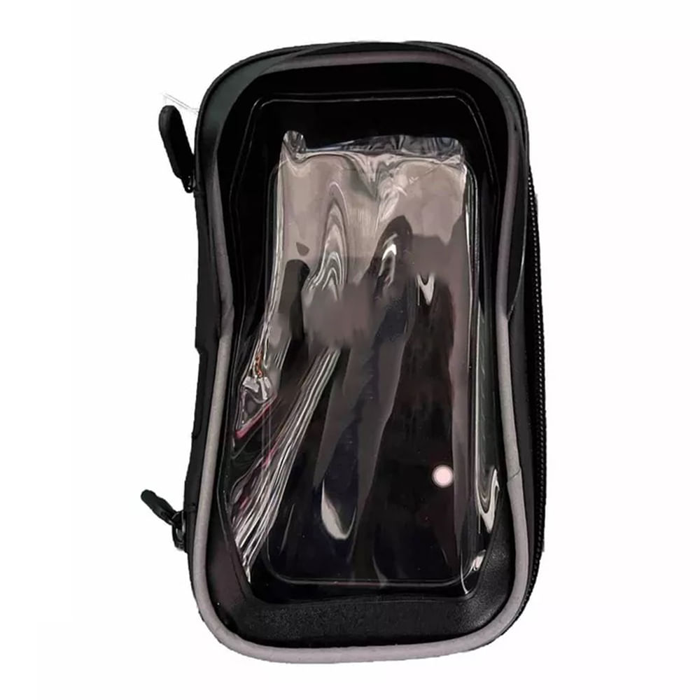 Soporte de celular con protección para moto, negro