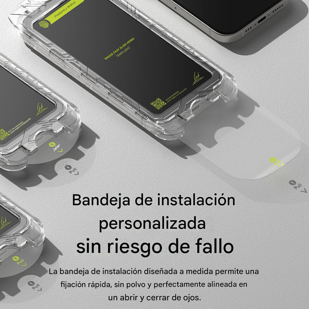 Imagen 2 del producto Protector de pantalla para iPhone 16 pro max, easy slide con instalador, 2 unidades
