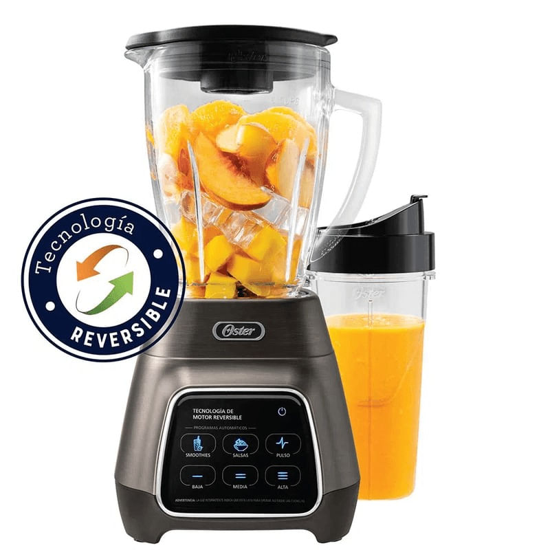Imagen 2 del producto Licuadora Oster BLSTPYG1312XBG 1000W, 3 velocidades, vaso de vidrio 1.5 litros, plomo + Vaso BLend-N-Go