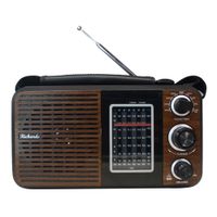 Reacondicionado: Radio Portátil Richards Vintage Mini X-Bass, Am y Fm, Batería Recargable con enchufe o modo pilas, conexión puerto USB y SD