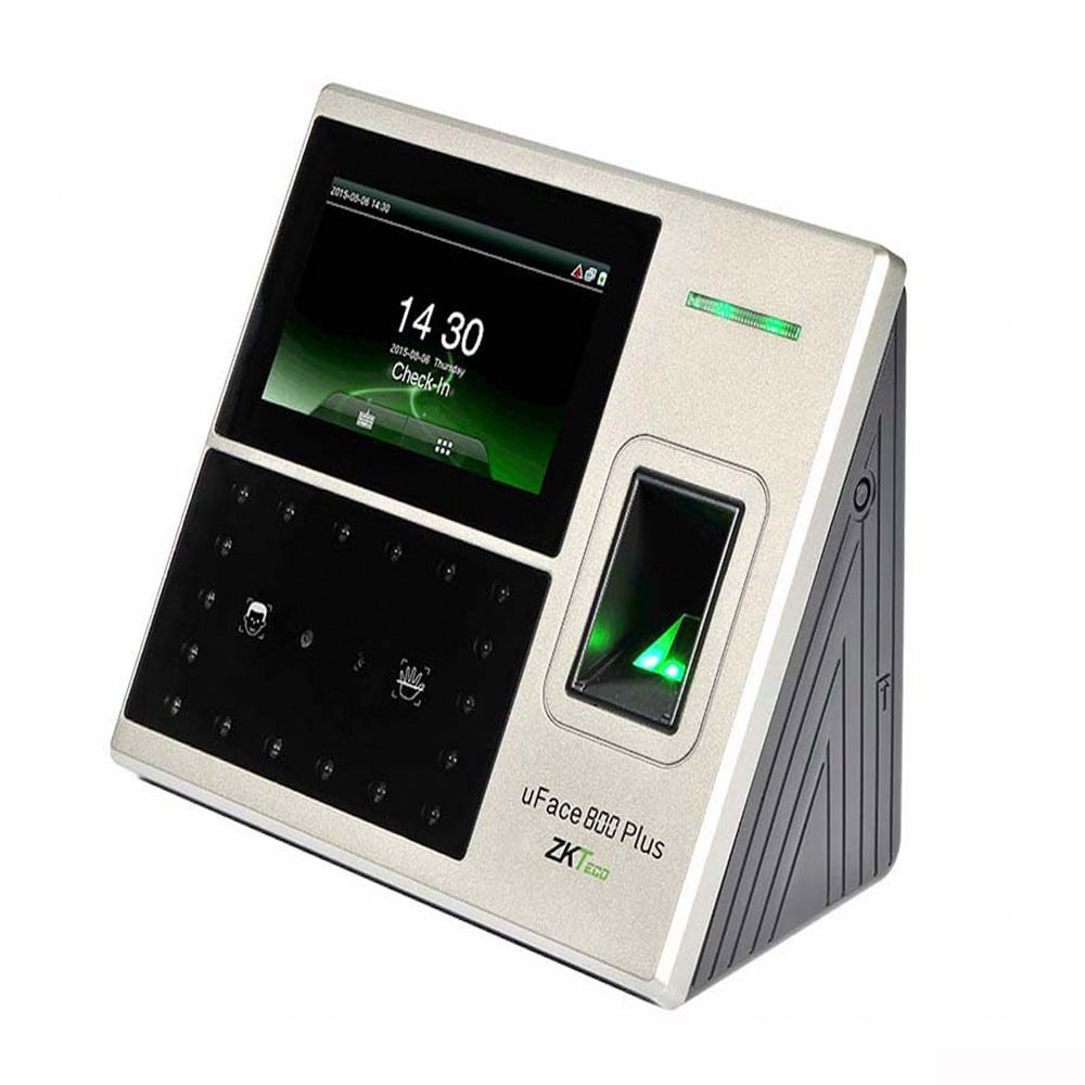 Control acceso y asistencia biométrico Zkteco uFace800 plus, touch de 4.3 pulgadas, negro-plata