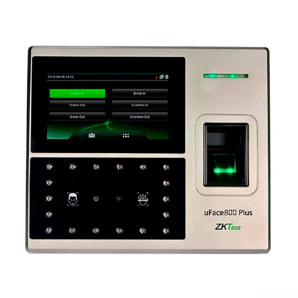 Imagen 2 del producto Control acceso y asistencia biométrico Zkteco uFace800 plus touch de 4.3"", negro y plata