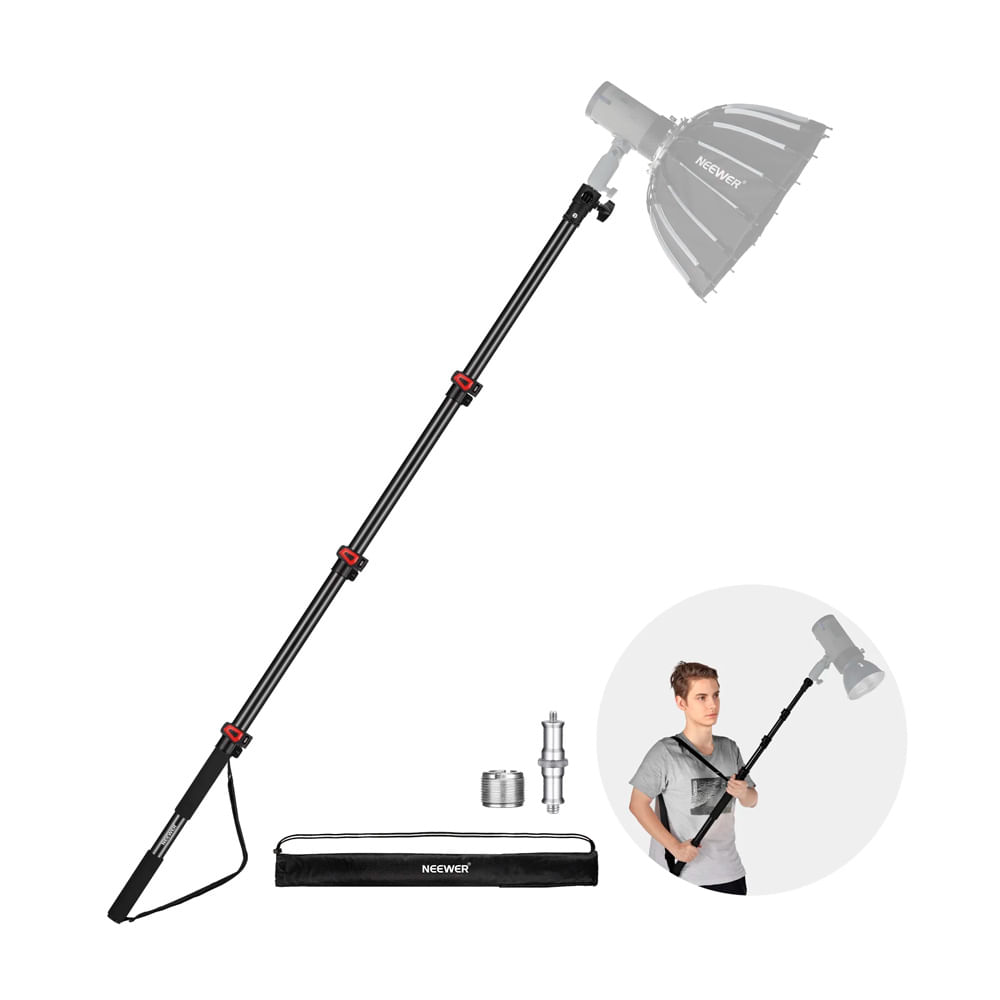 Soporte de mano para accesorios de iluminacion Neewer MS-230C aluminio, negro