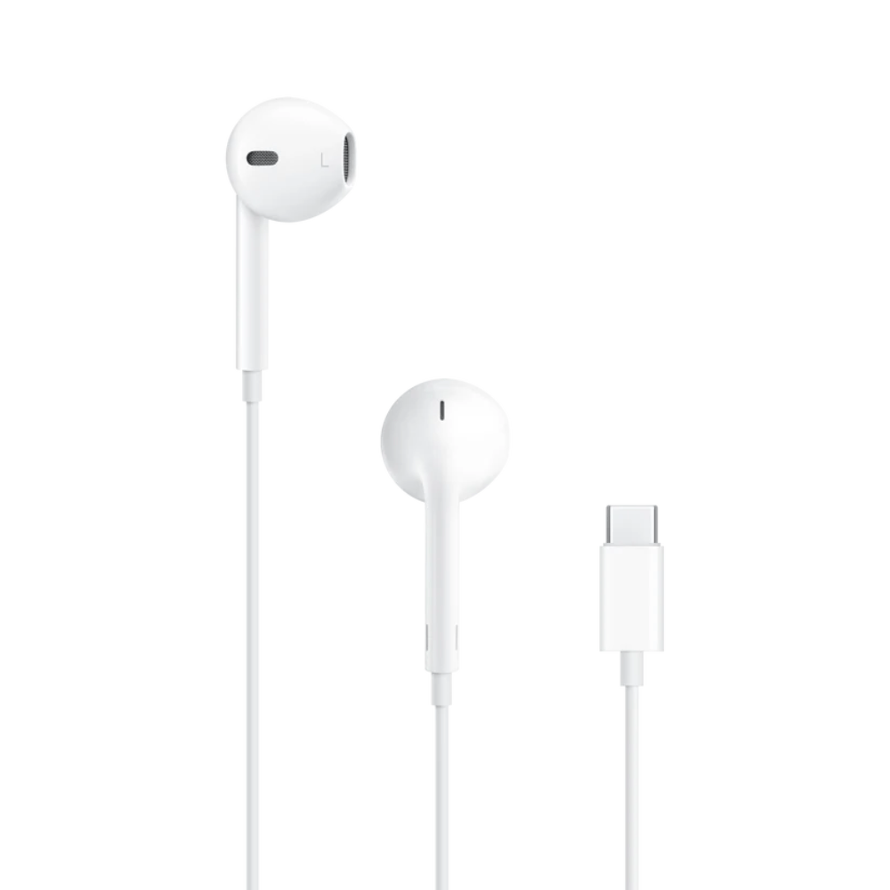 Audífono in ear con cable Apple conector Tipo-C, con micrófono, blanco
