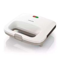 Sandwichera Philips Daily Collection HD2393-04 820w, capacidad para 2 panes, placas antiadherente, blanco