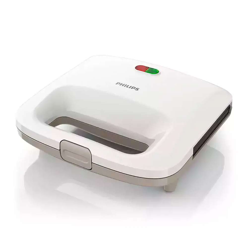 Imagen 1 del producto Sandwichera Philips Daily Collection HD2393-04 820w, capacidad para 2 panes, placas antiadherente, blanco