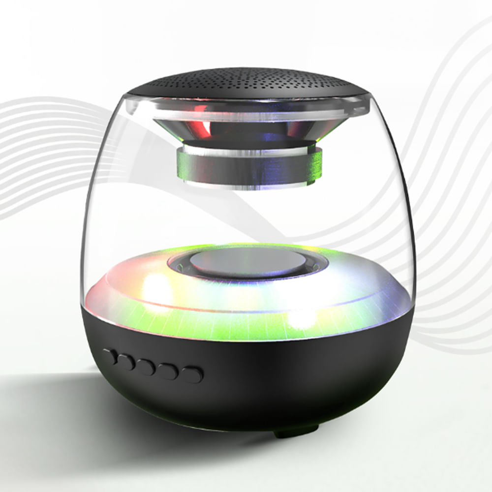 Parlante bluetooth Izuum Studio, potencia 5W, luces LED, hasta 5 horas de reproducción, negro