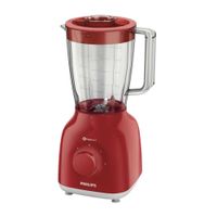 Licuadora Philips Daily Collection HR2105-50 400w, 2 velocidades + Pulso, con vaso de vidrio 1.5 litros, rojo