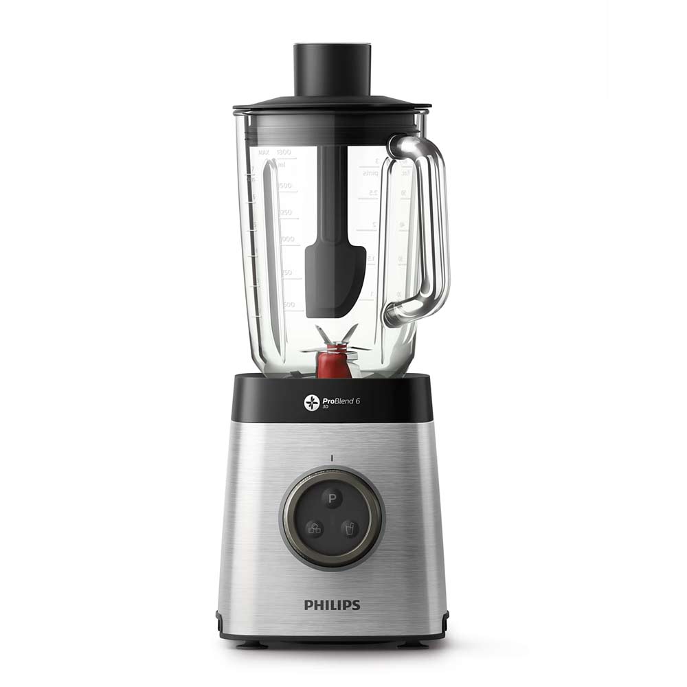 Licuadora Philips Avance Collection HR3652/00 1400w, velocidad de hasta 35.000 RPM, con vaso de vidrio 1.8 litros, plateado