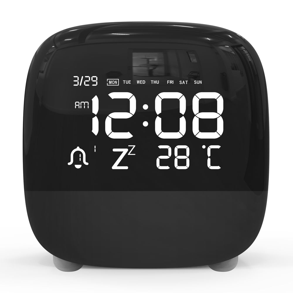 Imagen 2 del producto Reloj digital Coolbox con luz nocturna LED, recargable, blanco