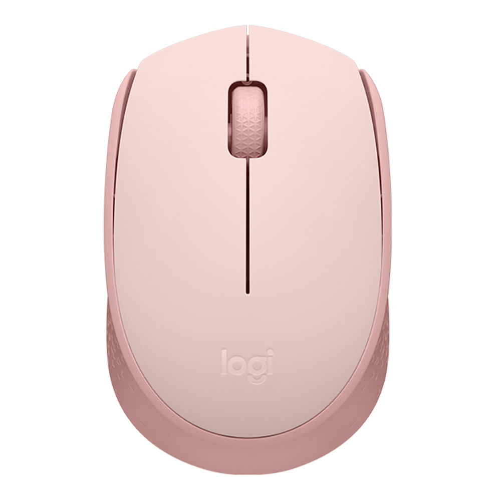 Mouse inalámbrico Logitech M170 receptor USB, 1000 dpi, 3 botones, usa pila, rosado