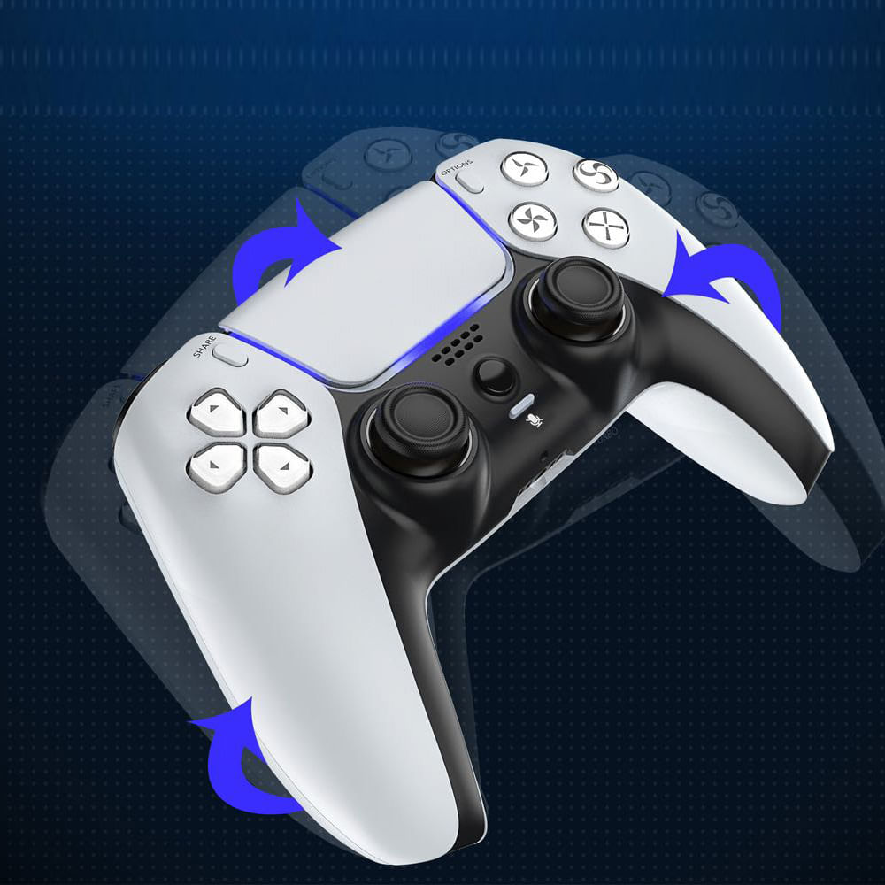 Imagen 2 del producto Mando para PS5 alternativo inalámbrico, vibración inmersiva, incluye cable, blanco
