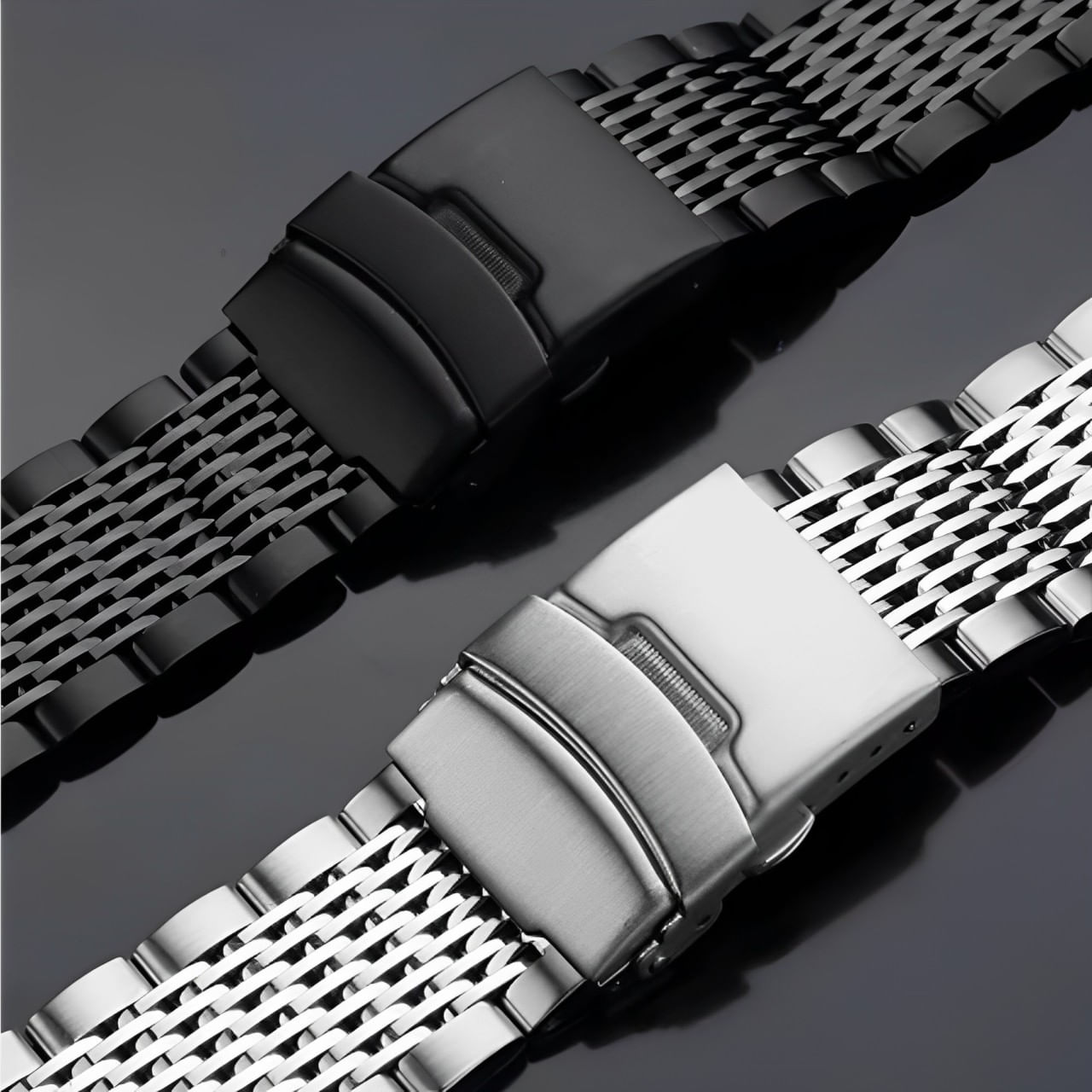 Imagen 2 del producto Correa de acero para Apple Watch Luxury Designer Mesh 42/44/45/49mm, negro