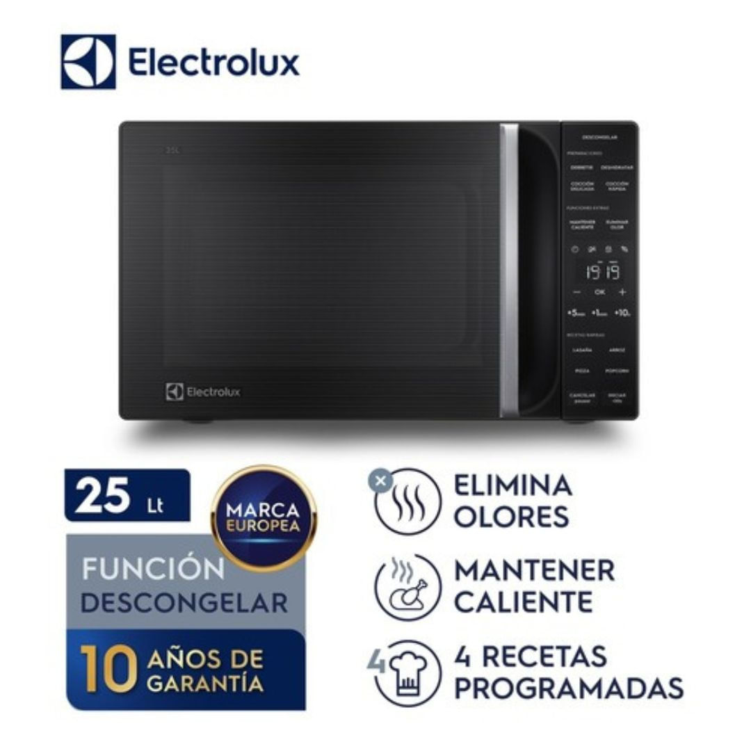 Imagen 2 del producto Microondas Freestanding EMDY25S2MXB 1200W, capacidad 25 litros, 4 programas predeterminados, negro