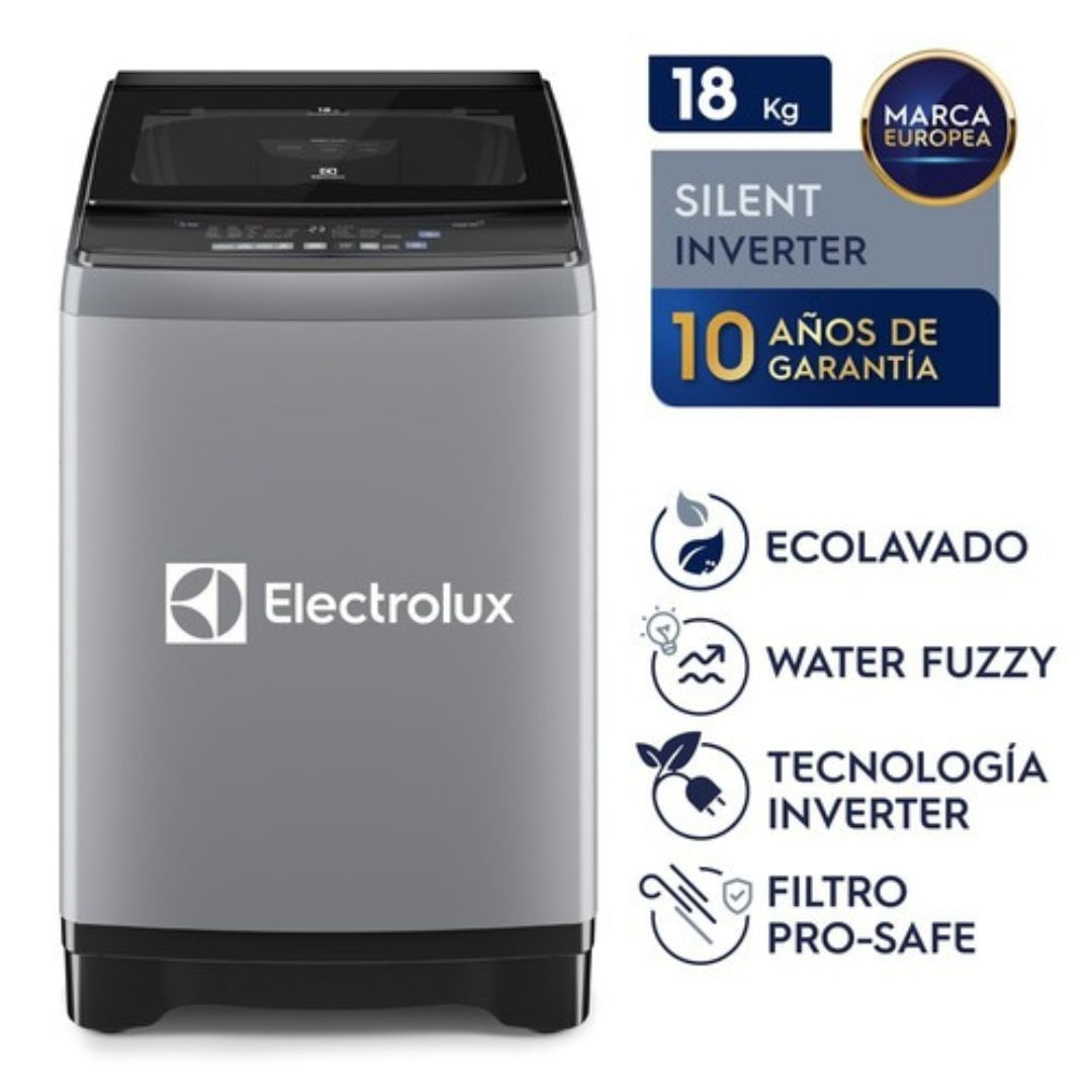 Imagen 2 del producto Lavadora Electrolux Inverter EWIP18F2XSWG carga superior, capacidad 18 kg, 8 ´programas, gris
