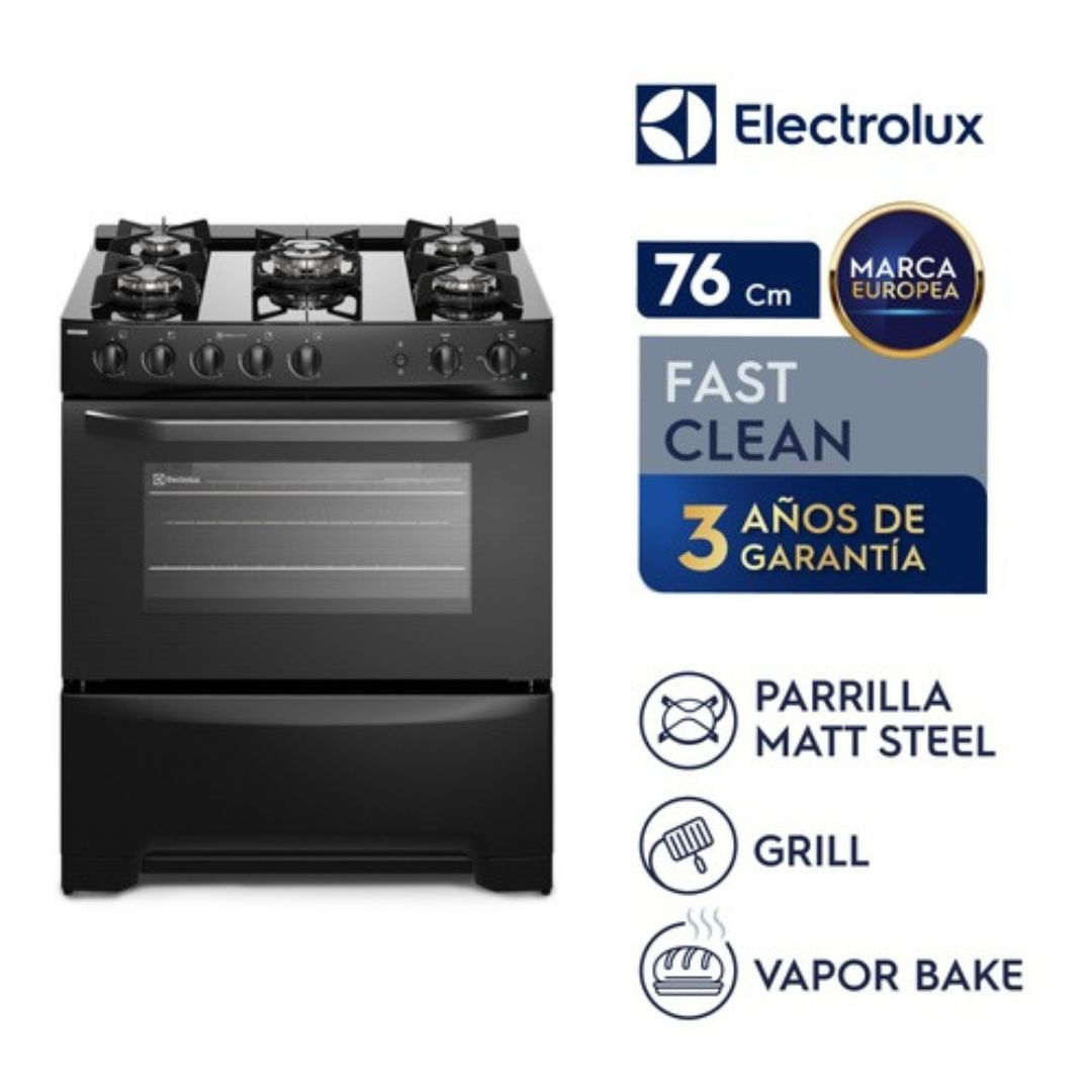 Imagen 2 del producto Cocina freestanding Electrolux FE5GPR a Gas, 5 quemadores triple llama, grill 76cm