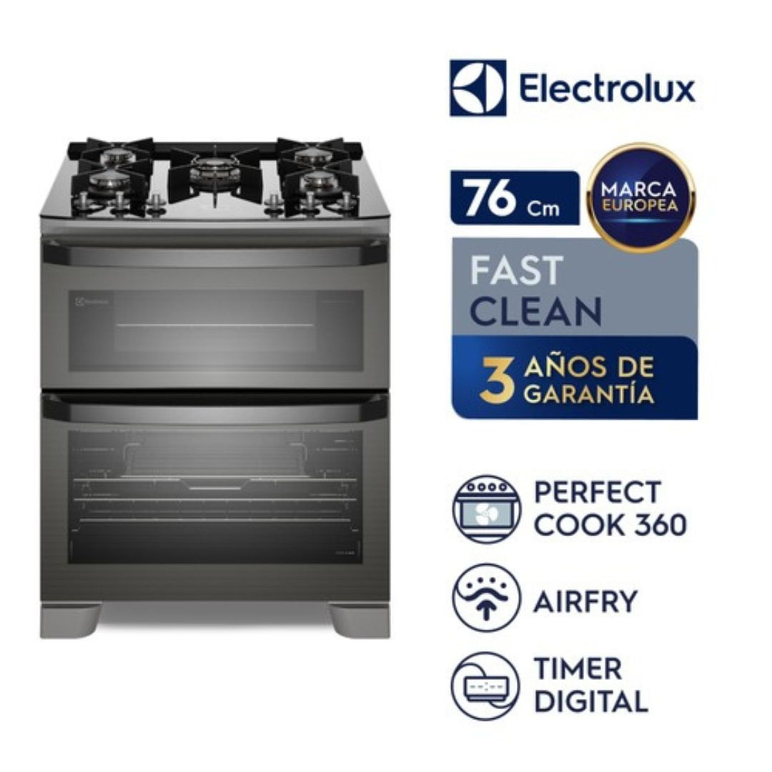 Imagen 2 del producto Cocina Electrolux con doble Horno, 5 quemadores, con triple llama 76cm - FE5AD