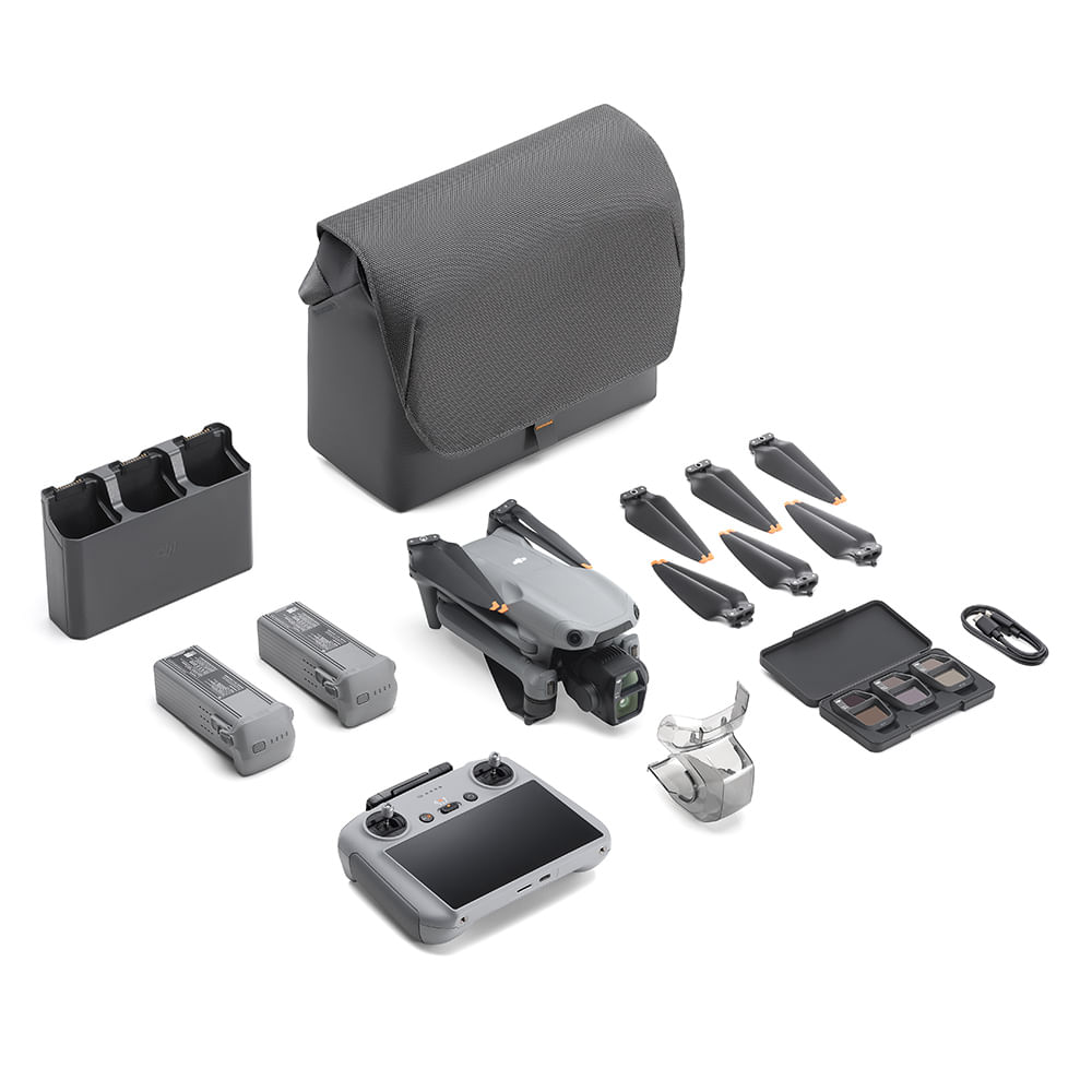 Drone Dji Air 3S Fly More Combo incluye control remoto DJI RC 2, grabación en 4K, vuelo hasta 45 minutos, distancia máx. de vuelo 20Km