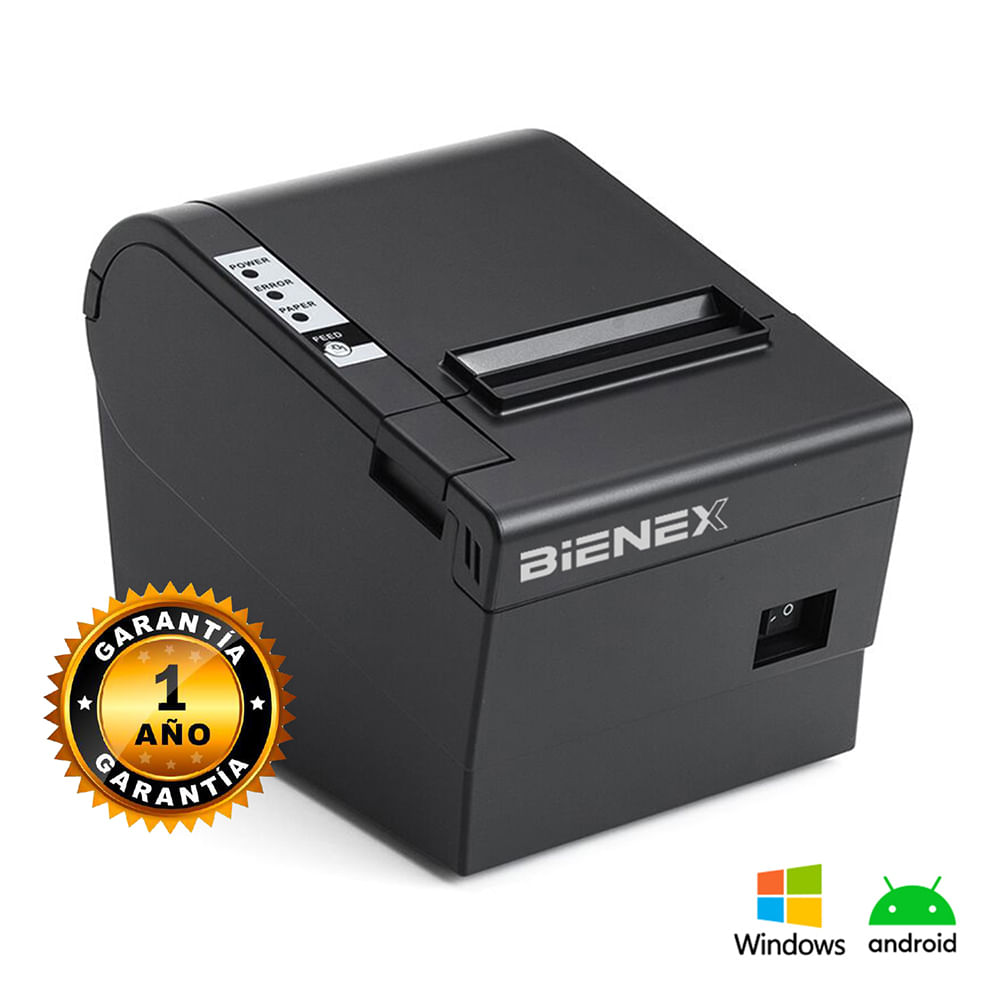 Imagen 2 del producto Impresora ticketera térmica Bienex 80mm, conexión bluetooth, USB, negro