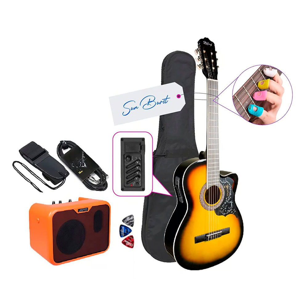 Pack Electroacústico Metal, acabado gloss, Sunburst