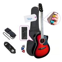 Guitarra Electroacústico, acabado gloss, tipo cuerda nylon, rojo